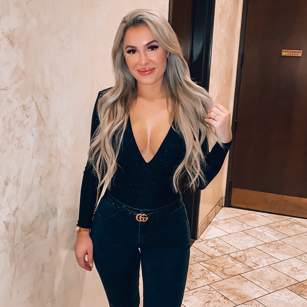 Black Shimmer Bodysuit